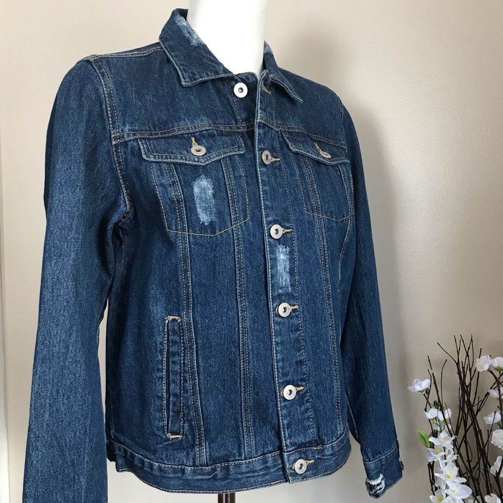 New Look Women’s Navy Blue Denim Jacket - Picture 2 of 8